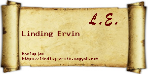Linding Ervin névjegykártya